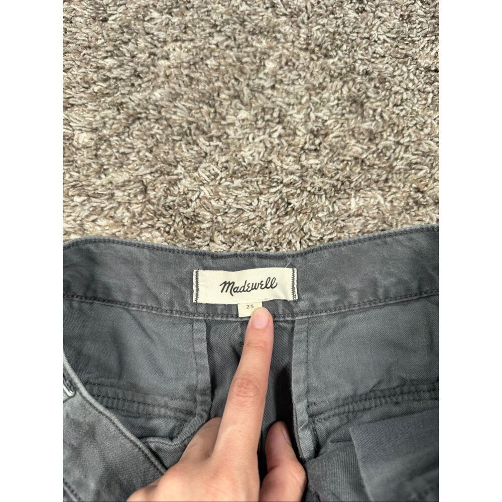 Madewell Garment Dyed Low Rise Slung Straight Cargo Gray Pant Pockets Utility 25 - Picture 4 of 11